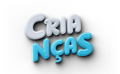 3D children's day logo