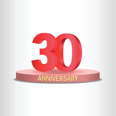 30th anniversary design with stage, high quality vector, eps10