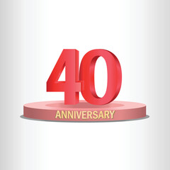 40th anniversary design with stage, high quality vector, eps10