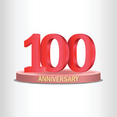 100th anniversary design with stage