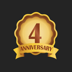 4th anniversary with golden badge