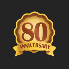 80th anniversary with golden badge