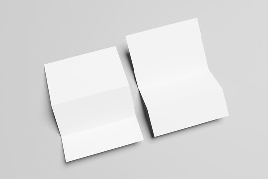 White sheet of paper. Blank a4 letter for mockup on gray background with shadow. 3d render