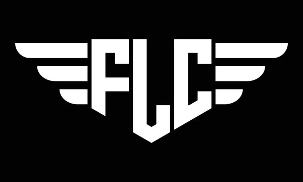 FLC three-letter geometric initial letter logo design template.