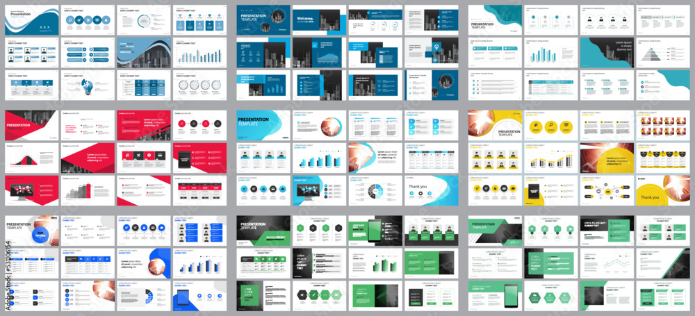 Poster set business presentation design template backgrounds and page layout design for brochure, book, mag