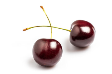 Fresh sweet cherry fruit isolated on white background