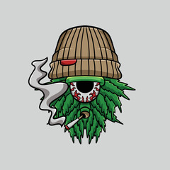 Hip Hop Marijuana Smoking Streetwear Cartoon