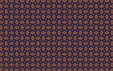 graphic design artwork pattern of orange elements like owls and circles and dots with blue black background wallpaper texture 