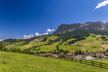 Dolomiti Alps in Alta Badia landscape view