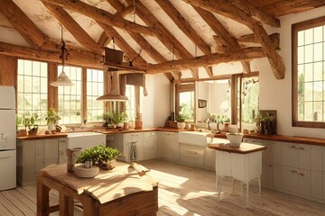 Fototapeta na wymiar Cottage kitchen