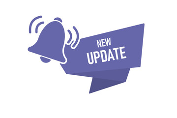 Vector violet Illustration Modern Label New Update With Bell.