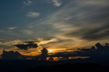 Sunset sky light background 