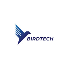 modern bird tech logo design