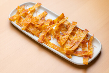 Cooked dried fish fillet snack