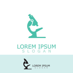 Microscope logo image design. Simple illustration of biology microscope