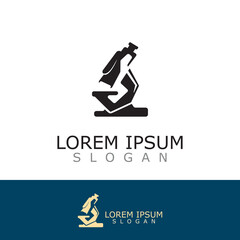 Microscope logo image design. Simple illustration of biology microscope