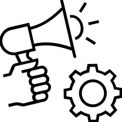 Advertising Service Line Vector Icon