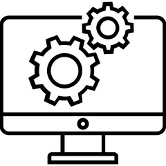 Website Service Line Vector Icon