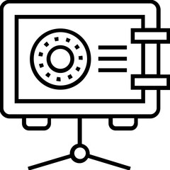 Network Secure Vault Line Vector Icon