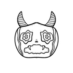 Monster cute Illustration hand drawn cartoon sketch vintage style vector