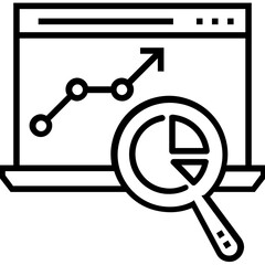 Research and Market Analysis Line Vector Icon