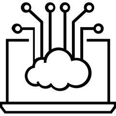 Computer API Interface Line Vector Icon