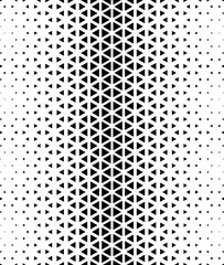 Geometric pattern of black triangles on a white background. Seamless in one direction.