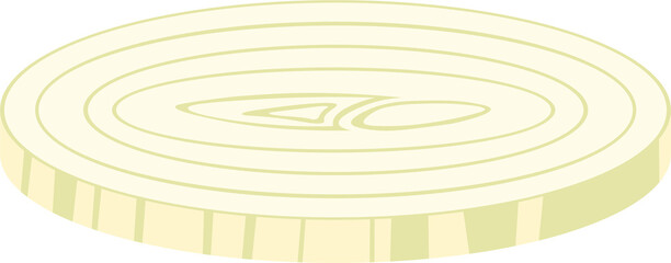 Lying cut off a circle of white onion