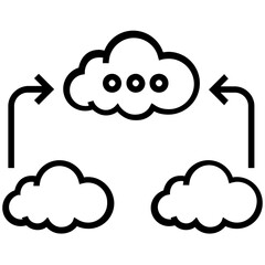 Cloud Synchronize Line Vector Icon