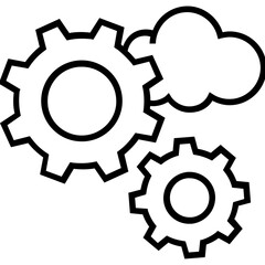 Cloud Computing Line Vector Icon