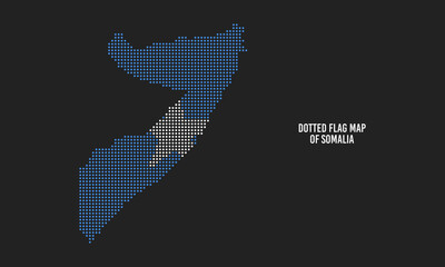 Fototapeta premium Halftone Dotted Somalia Flag Map illustration