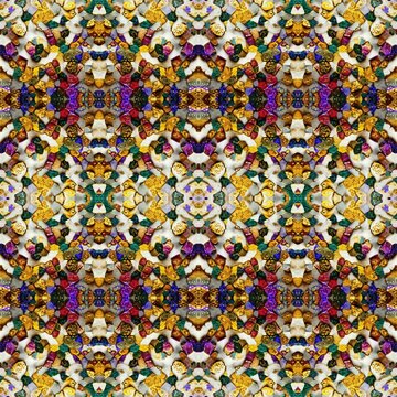 Tribal Pattern, Ornamental Wallpaper, Embroidery, Fantasy Home Decoration, Bohemian Style Ornaments, Botanical Illustrations, Handcrafts, Textiles, Interior and Exterior Surface, Ceramics Tiles