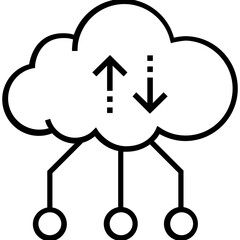 Cloud Network Line Vector Icon
