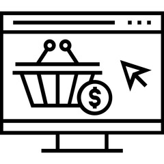 E commerce Web page Line Vector Icon
