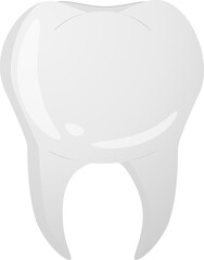 Tooth in realistic style PNG. Teeth Dentist icon. Colorful vector illustration isolated on transparent background.