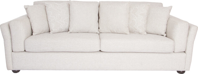 Three seats cozy sofa isolated on white