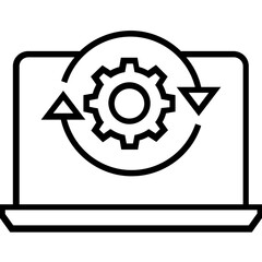 Data Processing Line Vector Icon