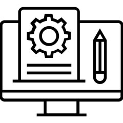 Blog Management Line Vector Icon