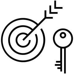 Target Keyword Line Vector Icon