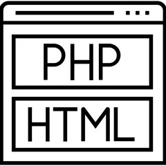 Coding Language Line Vector Icon