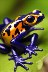 Fototapeta premium Purple & Yellow Poison Dart Frog Photograph4k