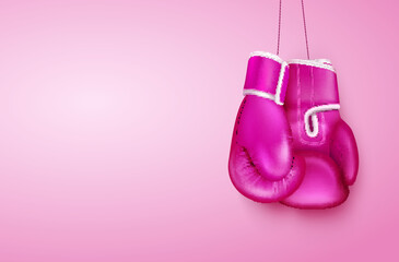 Pink Boxing Gloves Composition