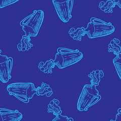 water pours from a jug vector illustration seamless pattern