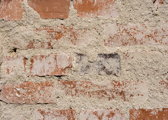 Old brick wall surface details ( brick wall background )