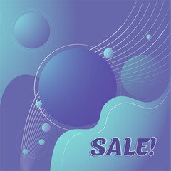 Abstract background with bubbles in futuristic style; The template with violet gradients
