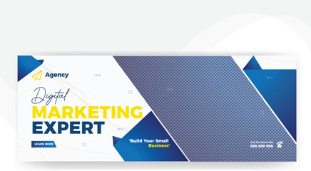 Creative digital marketing agency business social media post banner template design