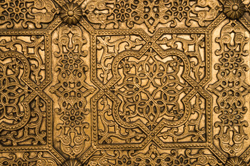  art pattern in the golden door of Emir Abd el Kader's Mosque Constantine Algeria 