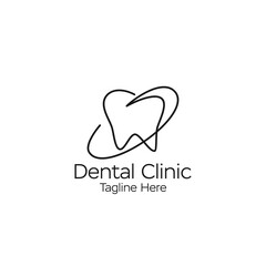 line art dental logo design