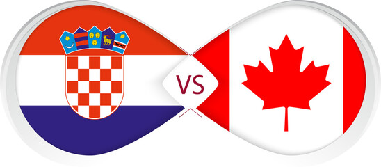 Croatia vs Canada  in Football Competition, Group A. Versus icon on Football background.