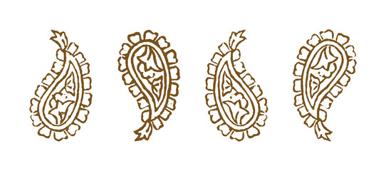 Original Indian Stamp Printing with Paisley motifs